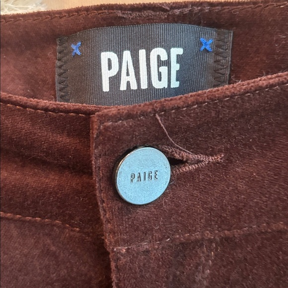 PAIGE Black Cherry Velvet Flare Pants - Picture 9 of 10